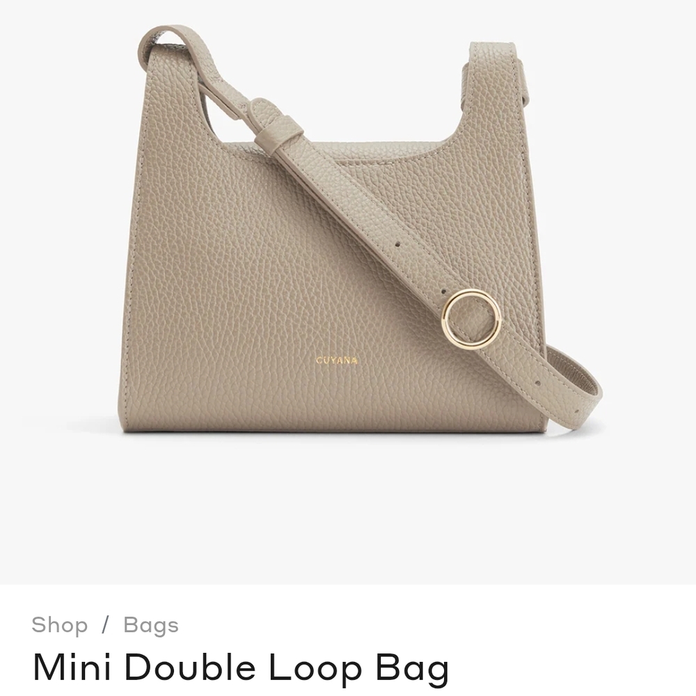 Cuyana Tan Mini Bag with Adjustable Strap and Modern Design